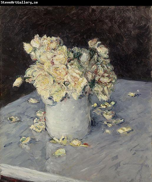 Gustave Caillebotte Yellow Roses in a Vase